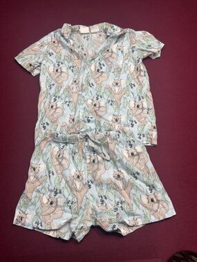 Peter Alexander Light Blue Koala Print Short Pajama Set